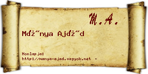 Mánya Ajád névjegykártya